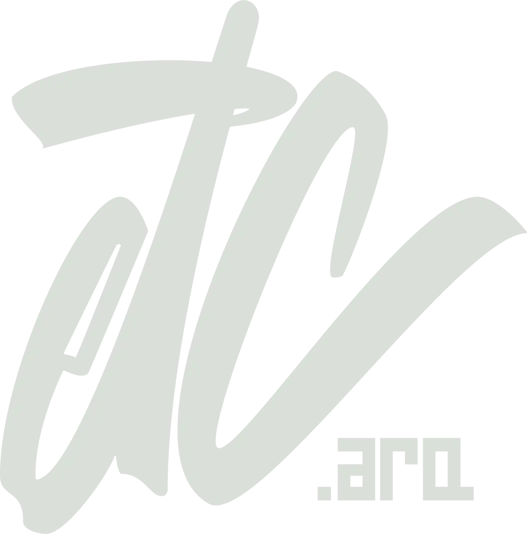 Siglas etc en cursiva, grande. Abajo de la letra C, en pequeño, .arq. Todo en color verde pastel de la marca.